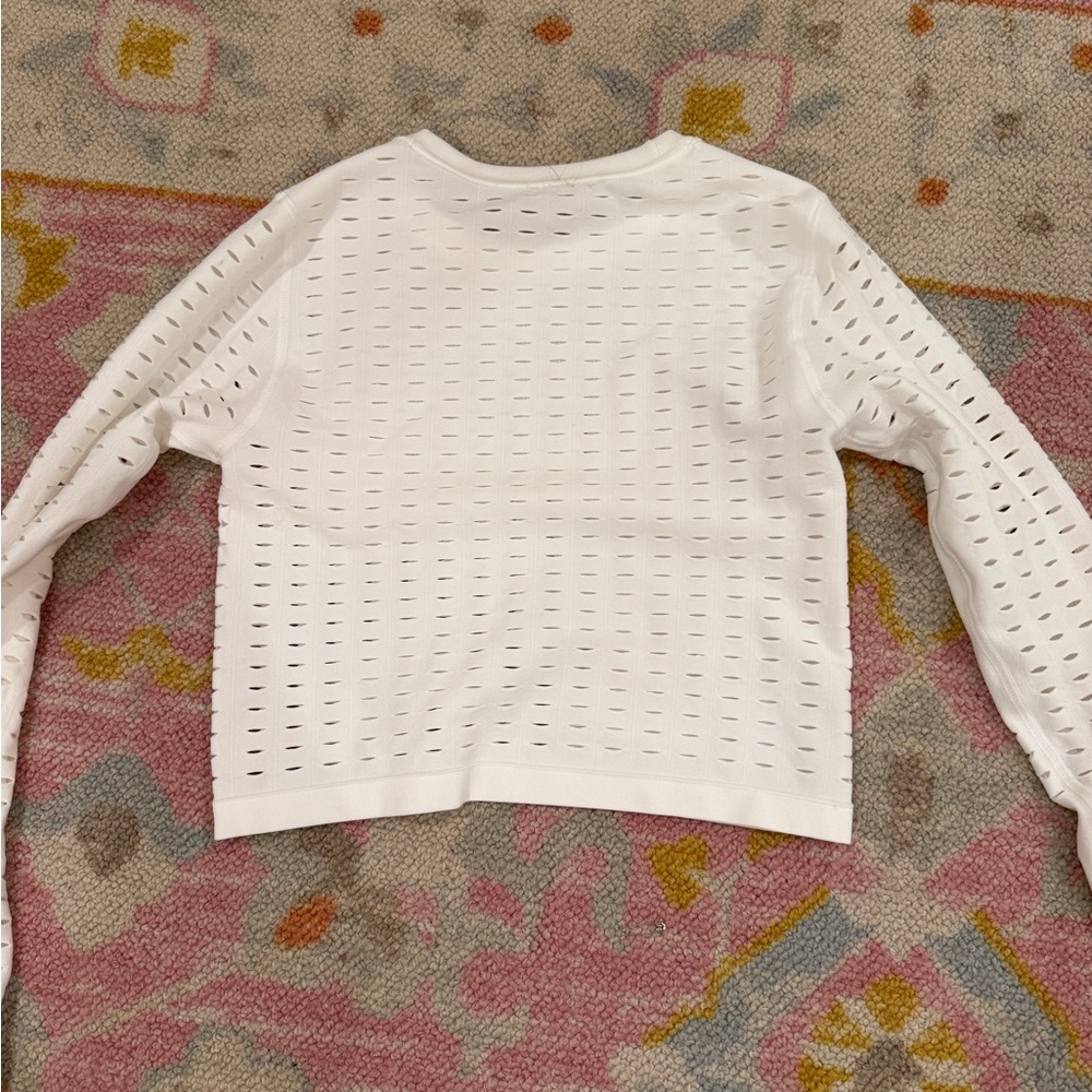 White cropped top with slits